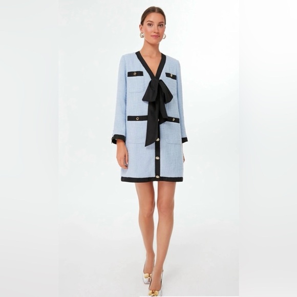 Pomander Place Dresses & Skirts - Pomander Place Light Blue Coco Tweed Bow Dress NWT XXL